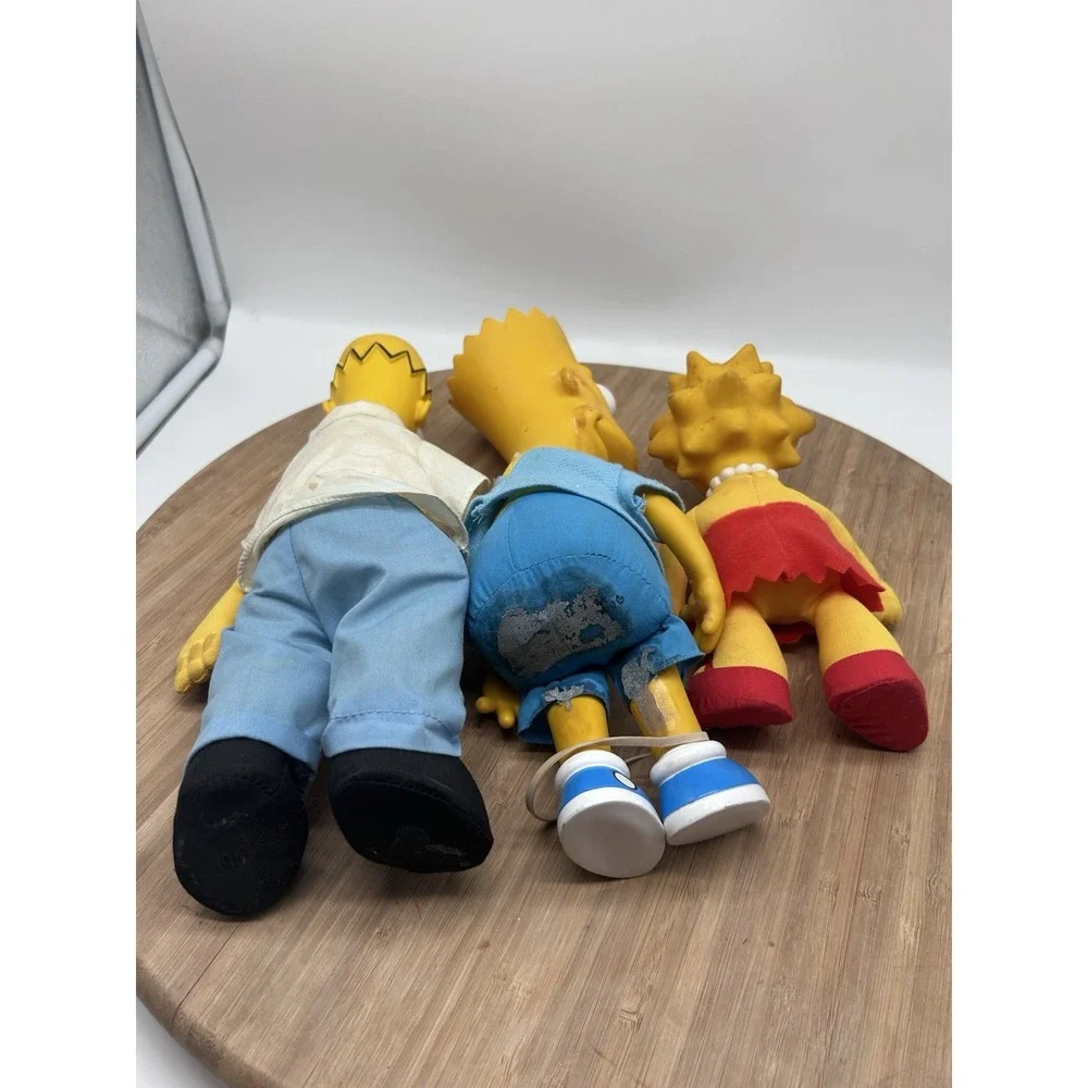 Vintage Lot of 3 The Simpsons Homer Bart Lisa 90s Plush Dolls